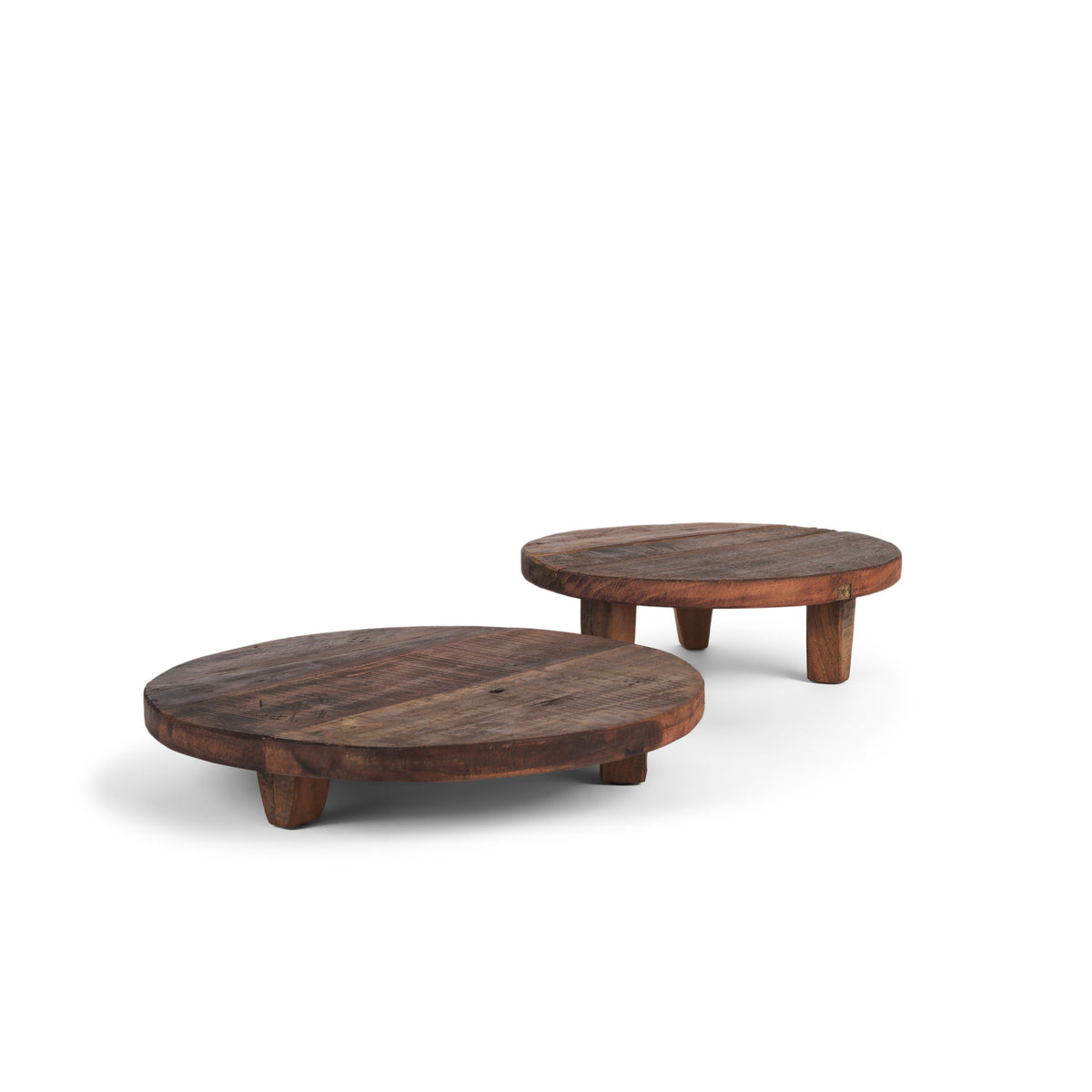 Iza Medium Brown Wooden Riser (Set of 2)-Trays-DECOROLALA