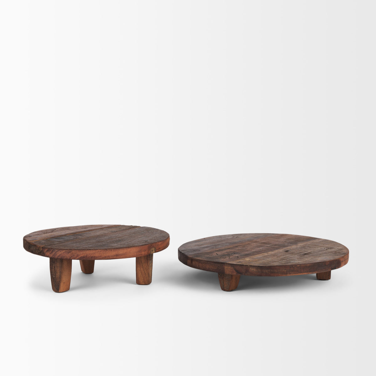 Iza Medium Brown Wooden Riser (Set of 2)-Trays-DECOROLALA