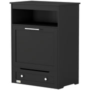 Pet Feeder Station Storage Cabinet, Dog Food Storage Container with Dog Raised Bowls, Watering Supplies, Black