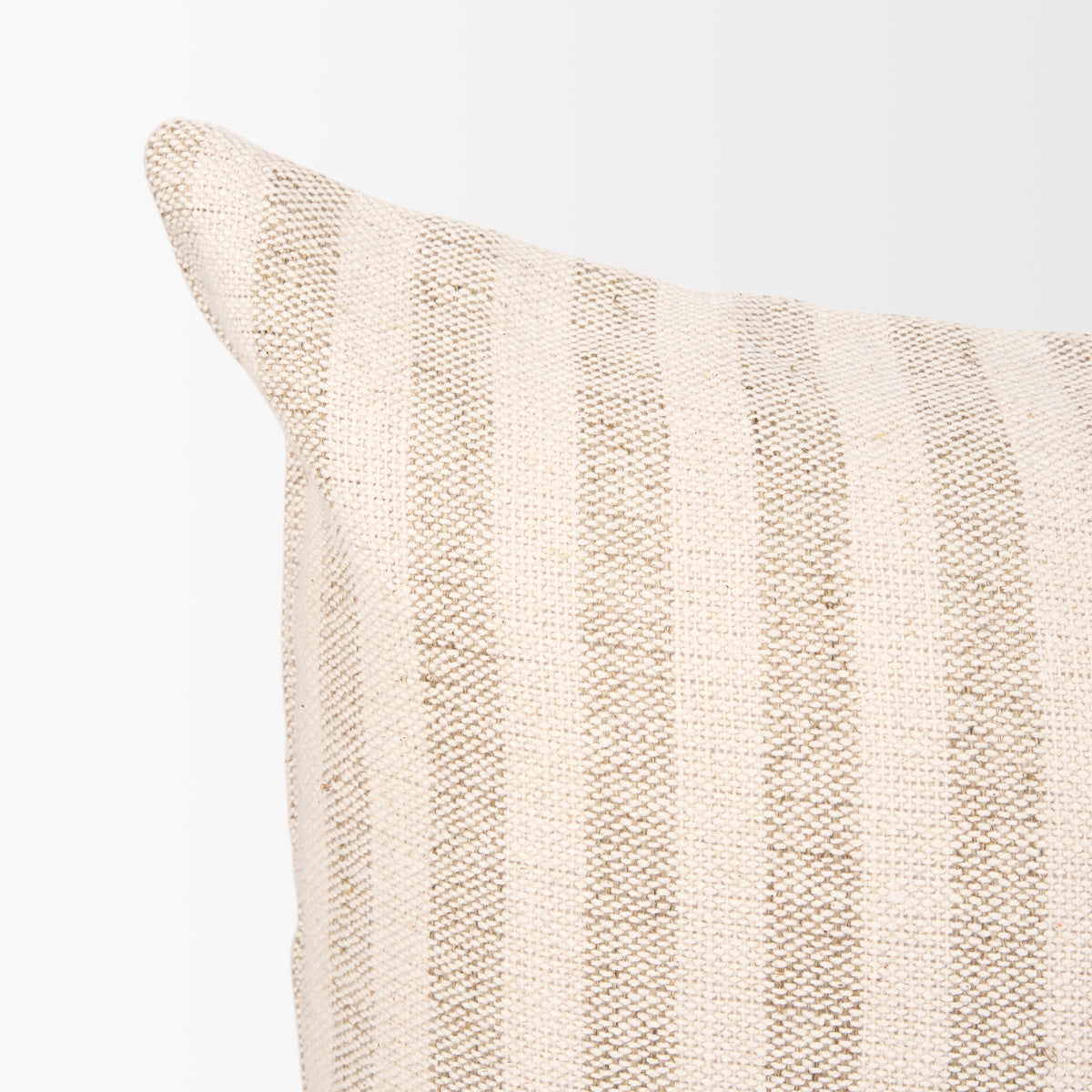 Jace Cream & Beige Stripe Lumbar Pillow Cover (min order qty 2)-Decorative Pillows-DECOROLALA