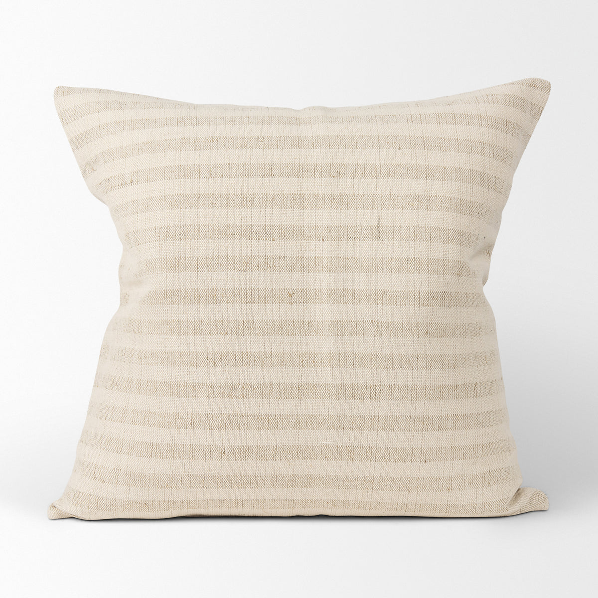 Jace Stripe Linen-Cotton Pillow Cover - Cream/Beige (min order qty 2)-Decorative Pillows-DECOROLALA