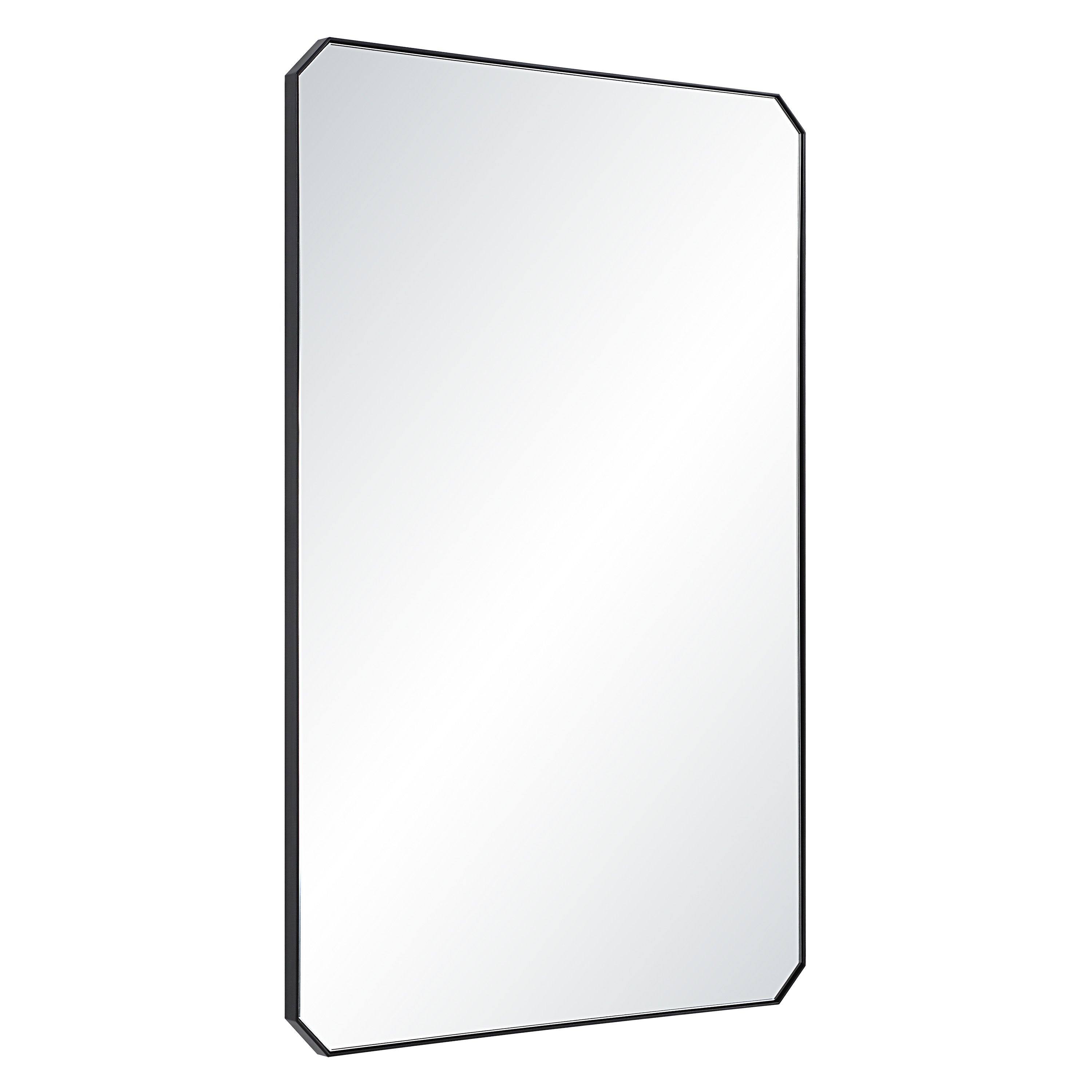 Jace 36" H x 24" W Wall Mirror, Black-Mirror-DECOROLALA