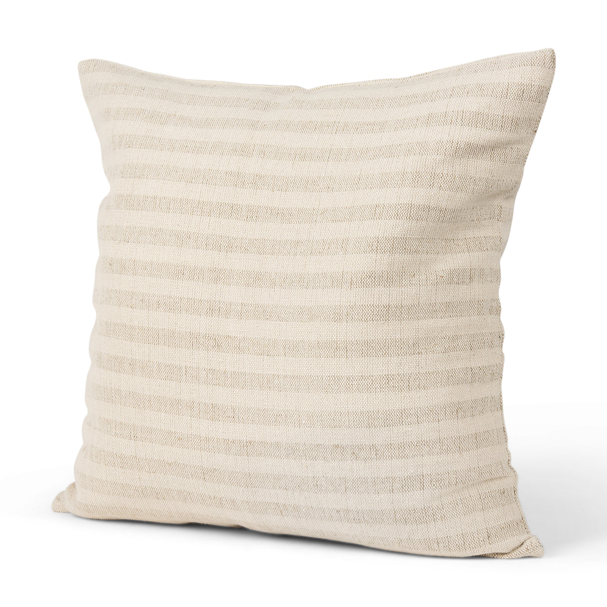 Jace Stripe Linen-Cotton Pillow Cover - Cream/Beige (min order qty 2)-Decorative Pillows-DECOROLALA
