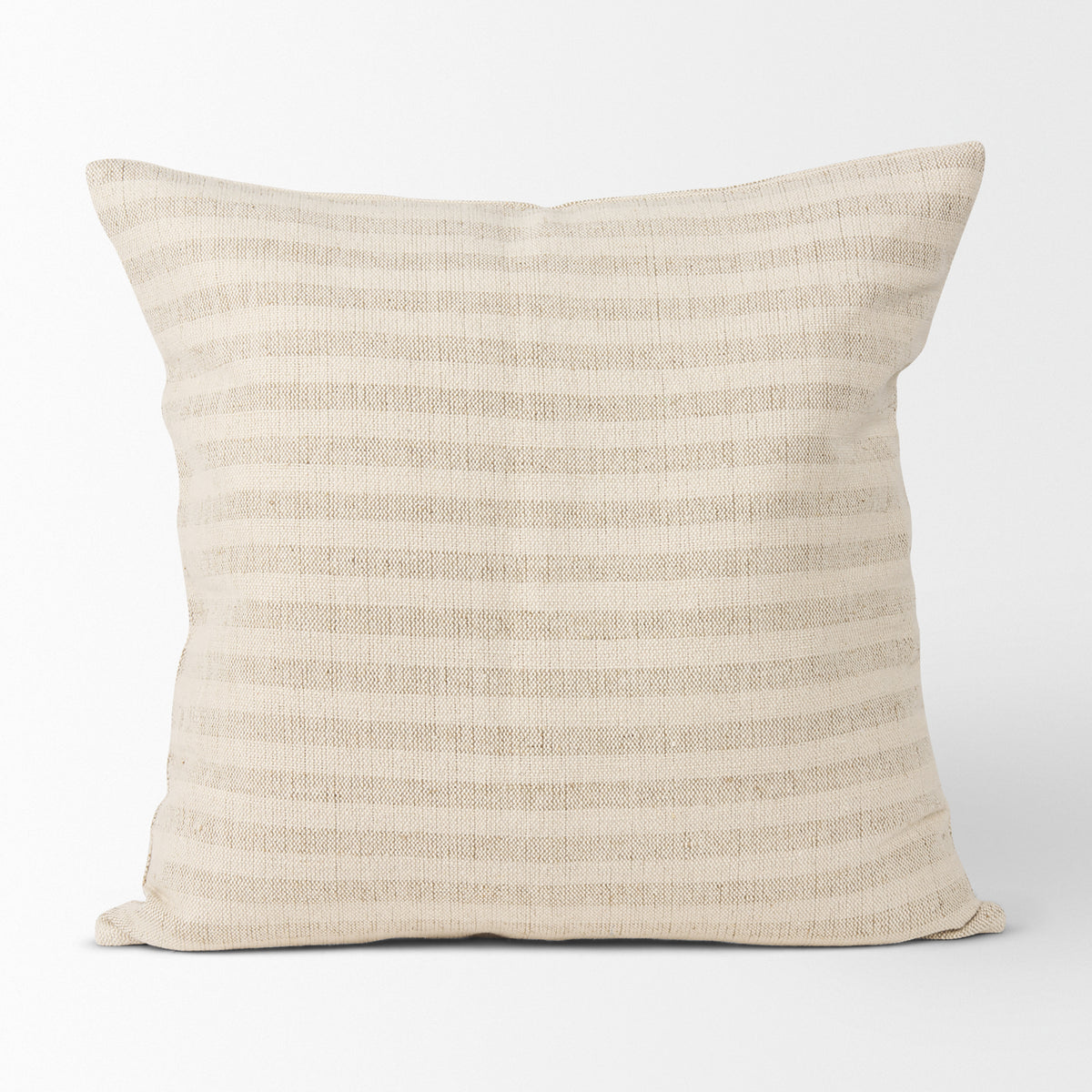 Jace Stripe Linen-Cotton Pillow - Cream/Beige (min order qty 2)-Decorative Pillows-DECOROLALA