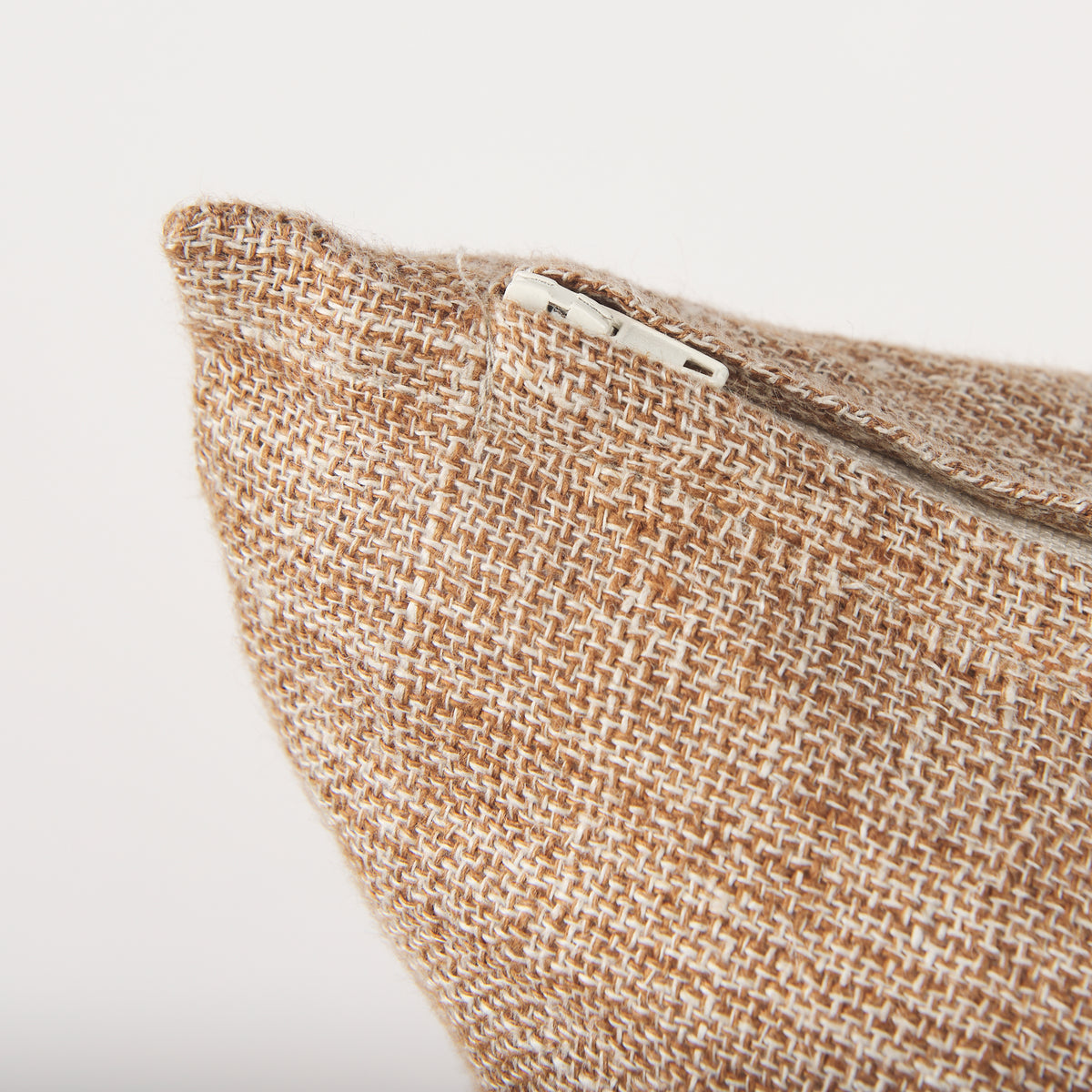 Jacklyn 22x22 Brown Linen Square Pillow Cover w/Down Filler-Decorative Pillows-DECOROLALA