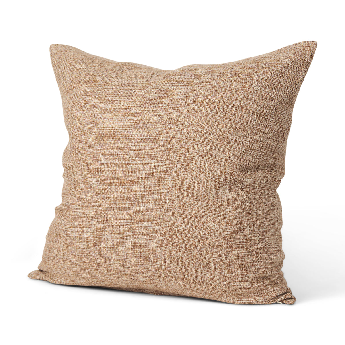 Jacklyn 22x22 Brown Linen Square Pillow Cover w/Non-Allergen Filler-Decorative Pillows-DECOROLALA