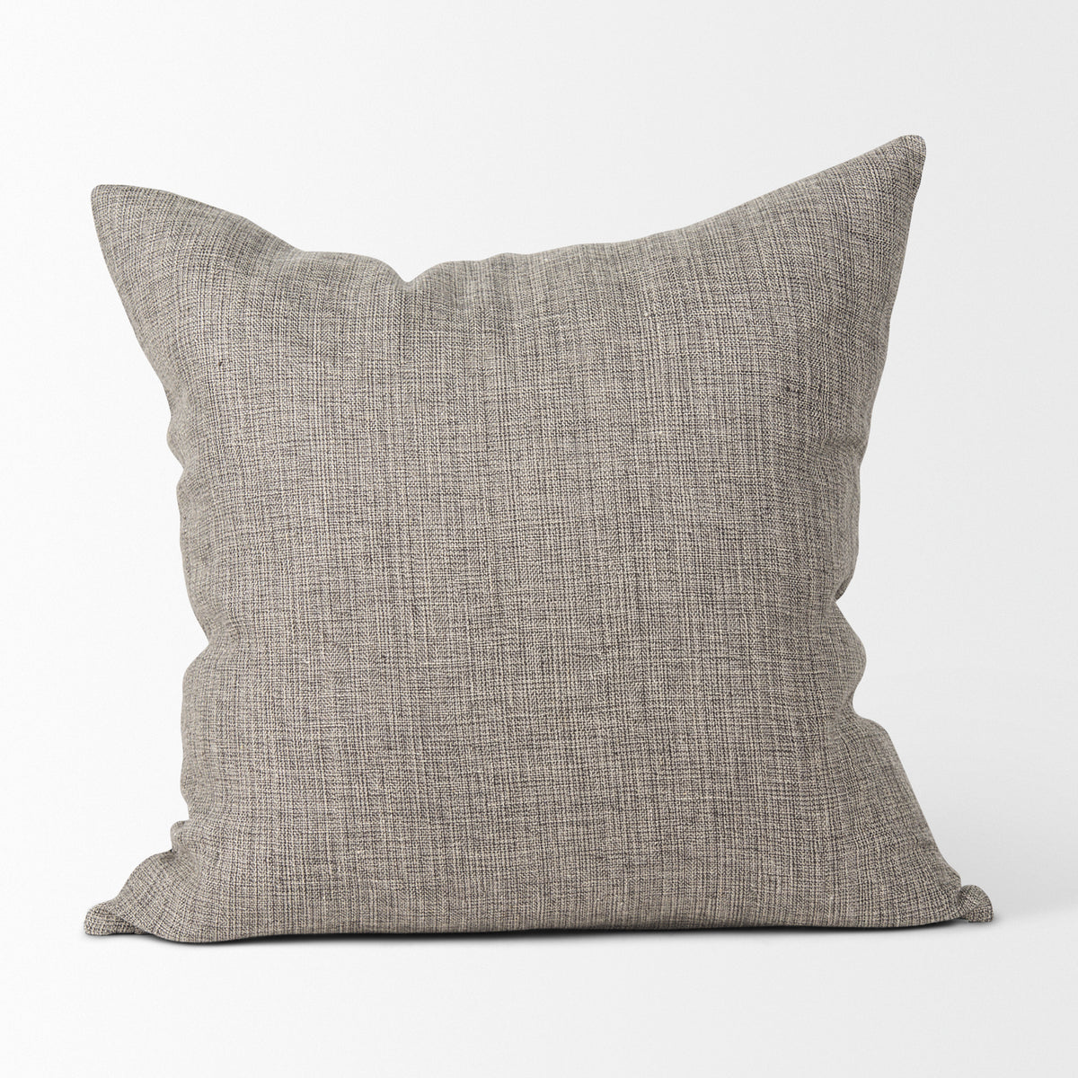 Jacklyn 22x22 Grey Linen Square Decorative Pillow Cover w/Down Filler-Decorative Pillows-DECOROLALA