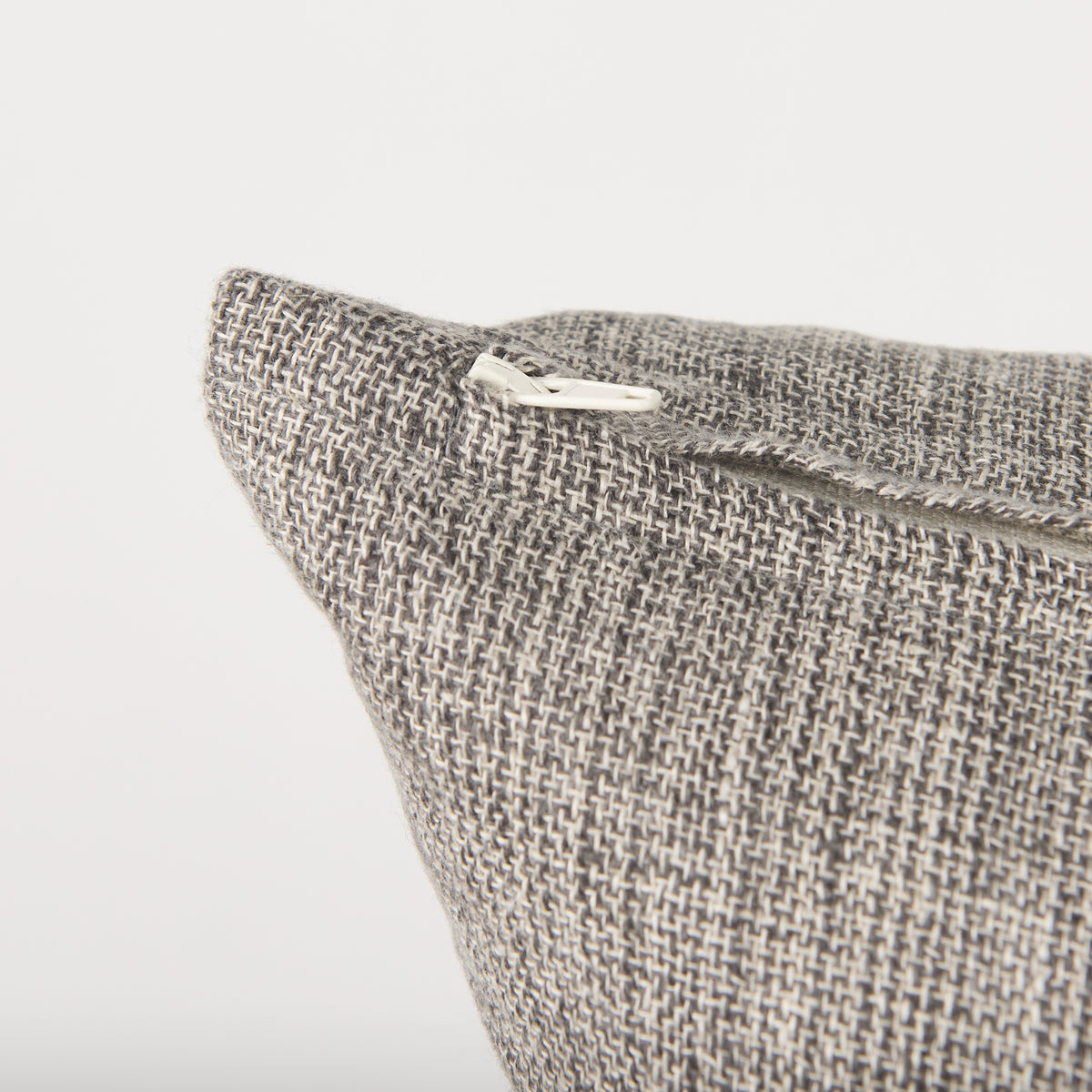 Jacklyn 22x22 Grey Linen Square Decorative Pillow Cover w/Down Filler-Decorative Pillows-DECOROLALA