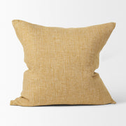 Jacklyn Mustard Linen Square Pillow Cover (min order qty 2)-Decorative Pillows-DECOROLALA