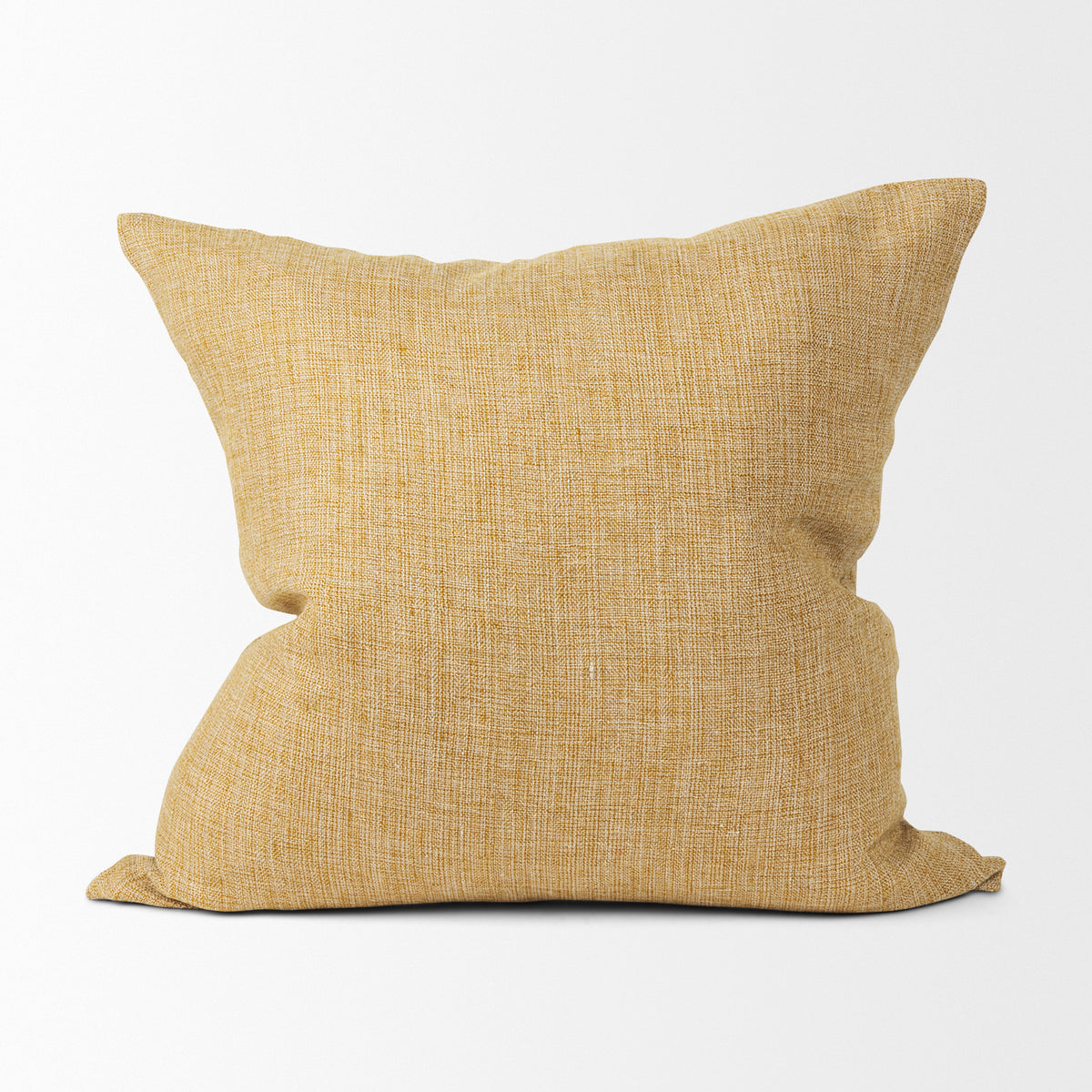 Jacklyn Mustard Linen Square Pillow Cover (min order qty 2)-Decorative Pillows-DECOROLALA
