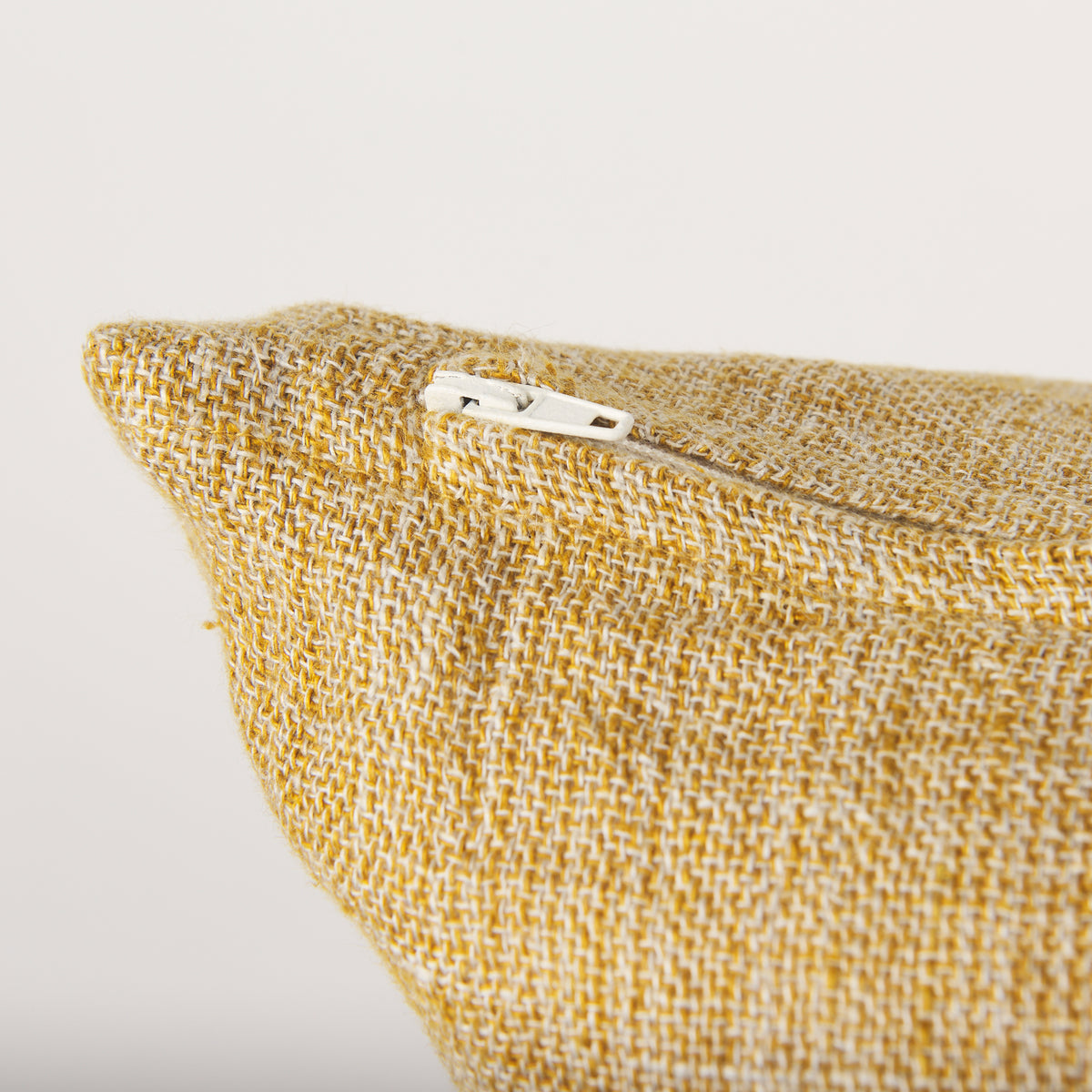 Jacklyn Mustard Linen Square Pillow Cover (min order qty 2)-Decorative Pillows-DECOROLALA