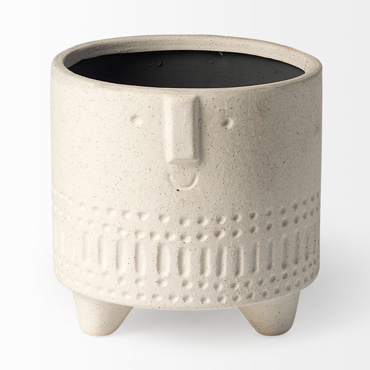 Jacob I Short White Ceramic Smiling Face Vase-Vase-DECOROLALA