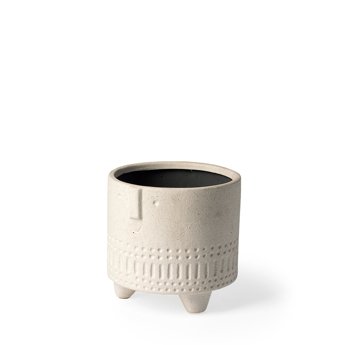 Jacob I Short White Ceramic Smiling Face Vase-Vase-DECOROLALA