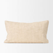 Jacory Cream Checker Lumbar Pillow with Down Filler (min order qty 2)-Decorative Pillows-DECOROLALA
