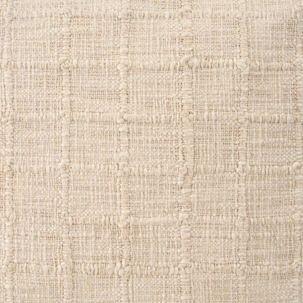 Jacory Cream Checker Lumbar Pillow with Down Filler (min order qty 2)-Decorative Pillows-DECOROLALA