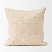 Jacory Cream Checker Textured Square Pillow Cover (min order qty 2)-Decorative Pillows-DECOROLALA