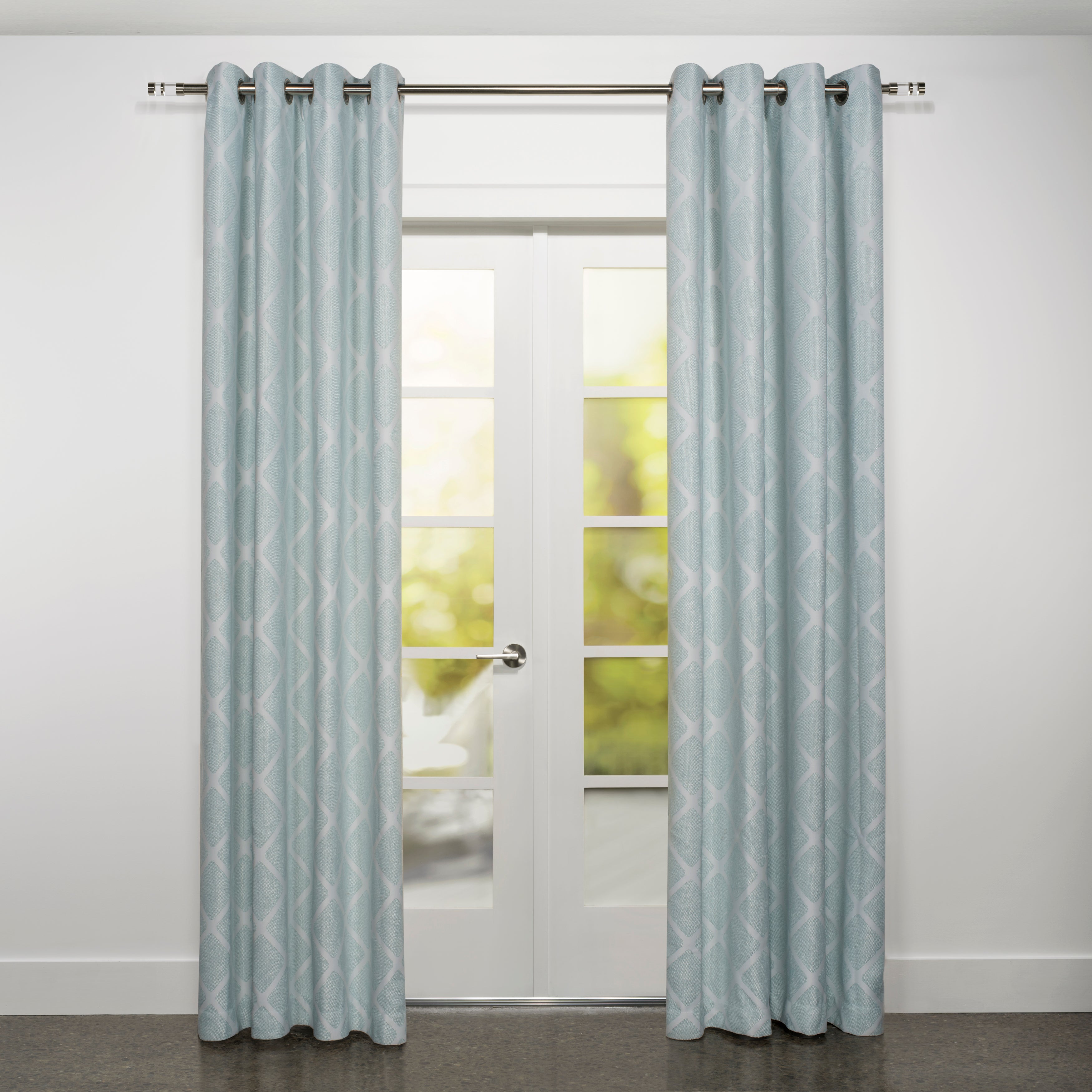 Jade Diamond Jacquard Dim Out Grommet Curtain-Curtains-DECOROLALA