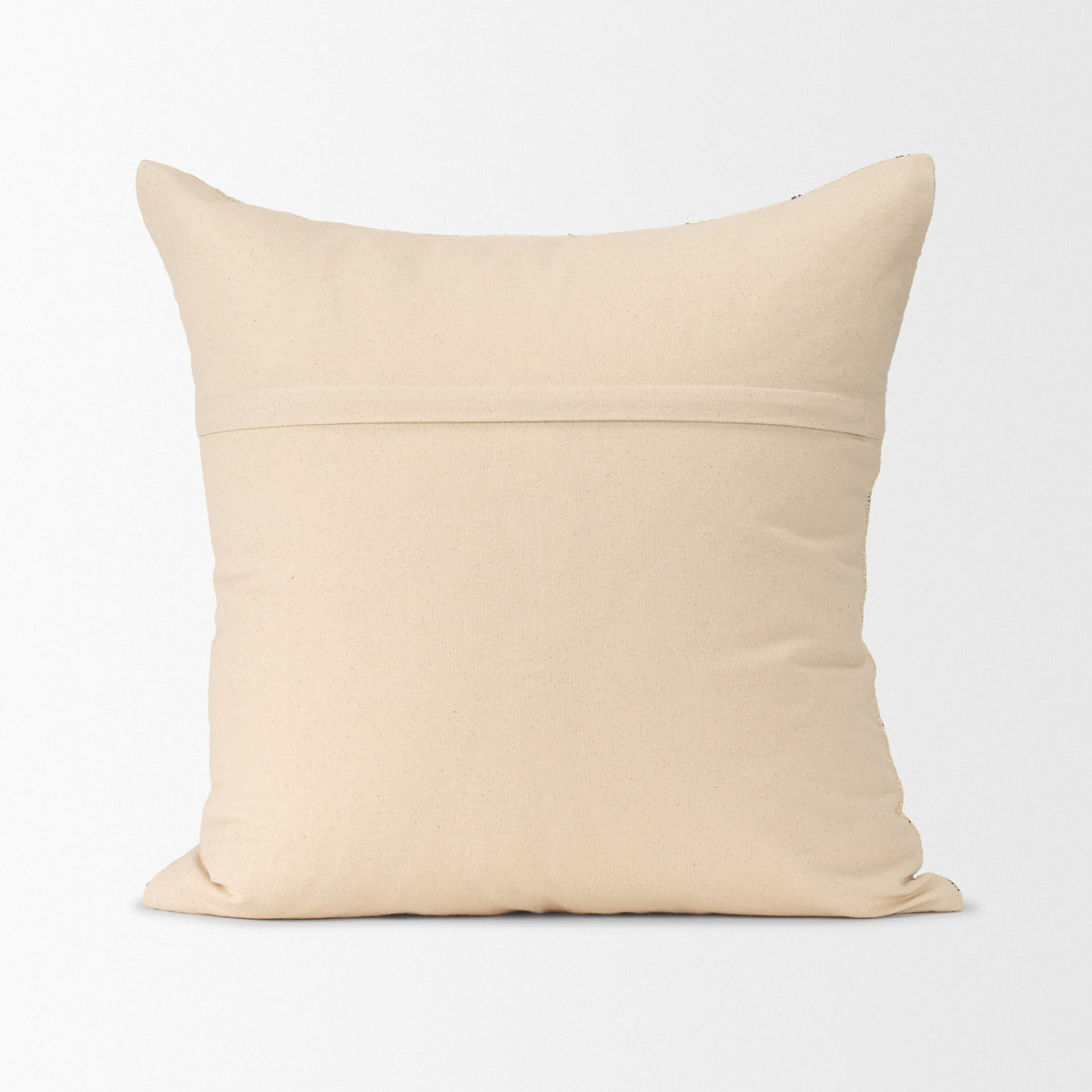 Jaela 22x22 Beige/Black Striped Checkered Square Throw Pillow Cover w/Down Filler-Decorative Pillows-DECOROLALA