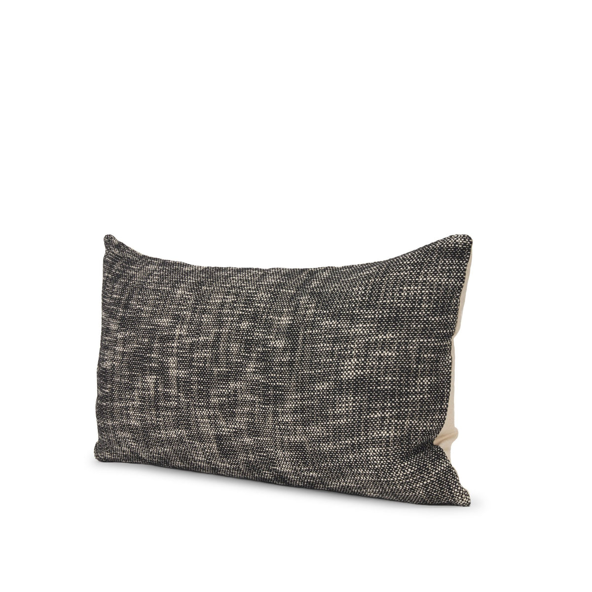 Jalia Cream/Black Cotton Lumbar Pillow (min order qty 2)-Decorative Throw Pillows-DECOROLALA
