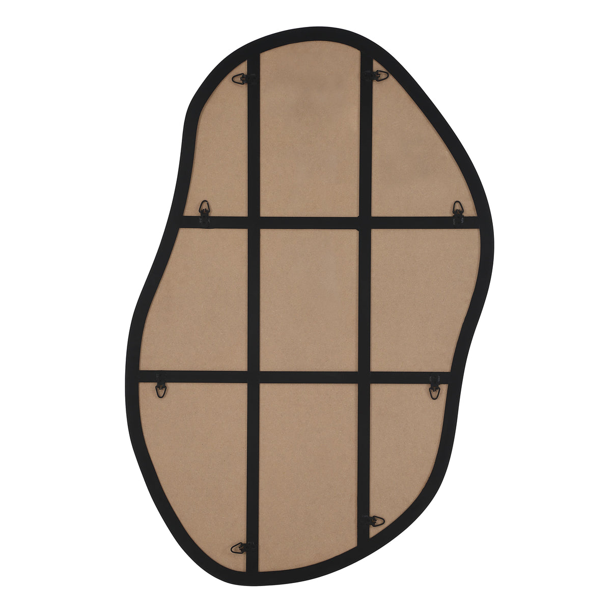 Jane 45.25" Tall Irregular Wall Mirror, Black-Mirrors-DECOROLALA