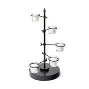 Jaran Black Metal Five Armed Tealight Table Candle Holder-Table Candle Holders-DECOROLALA