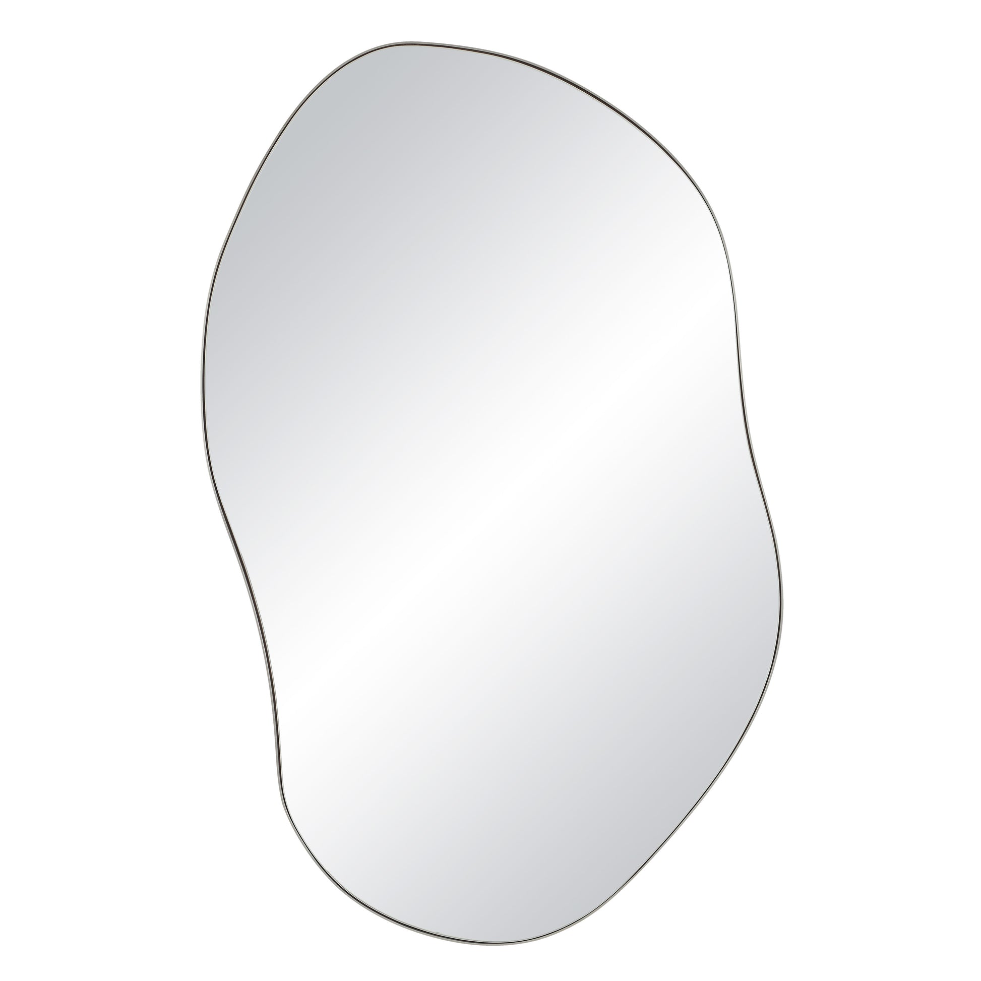 Javelin 45.25" Tall Irregular Wall Mirror, Grey-Mirror-DECOROLALA