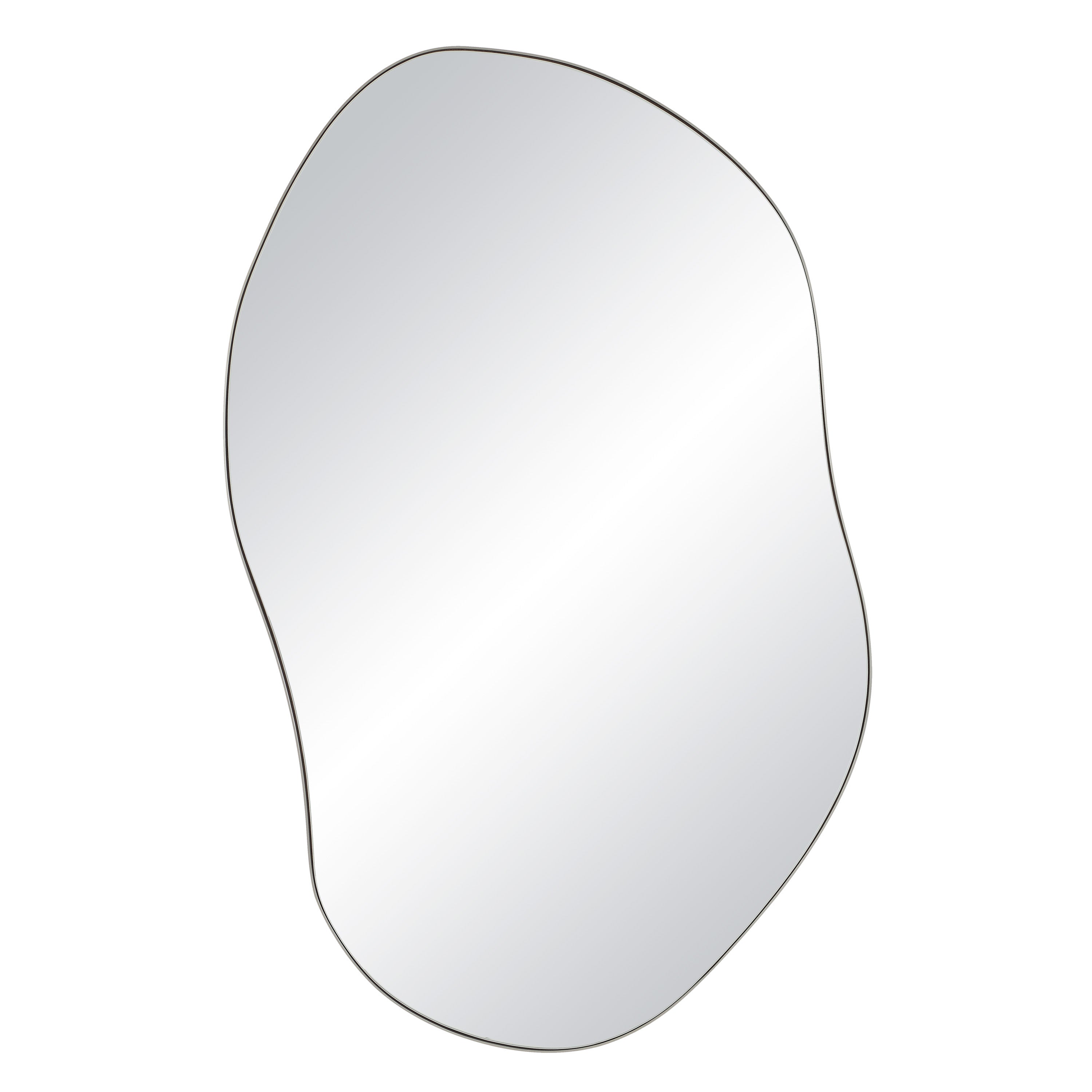 Javelin 45.25" Tall Irregular Wall Mirror, Grey-Mirror-DECOROLALA
