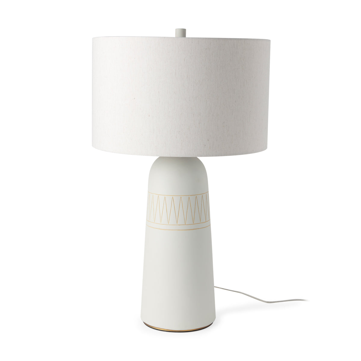 Javier Table Lamp - Gold Base with Cream Fabric Shade-Table Lamps-DECOROLALA
