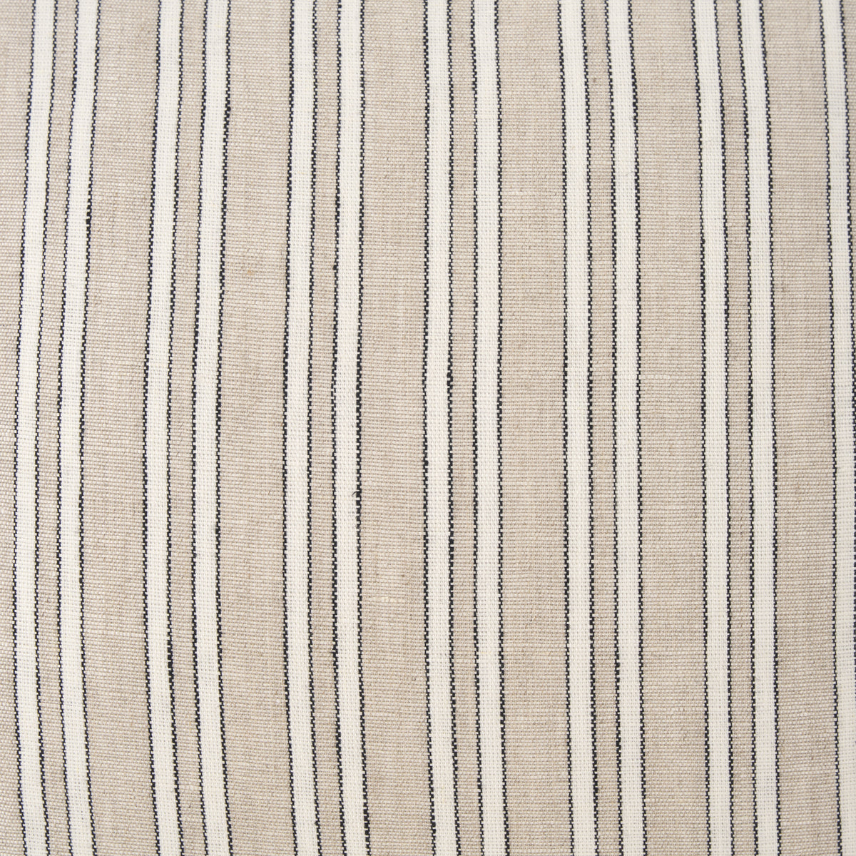 Jaxon Striped Beige/Black Cotton-Linen Pillow Cover (min order qty 2)-Decorative Pillows-DECOROLALA