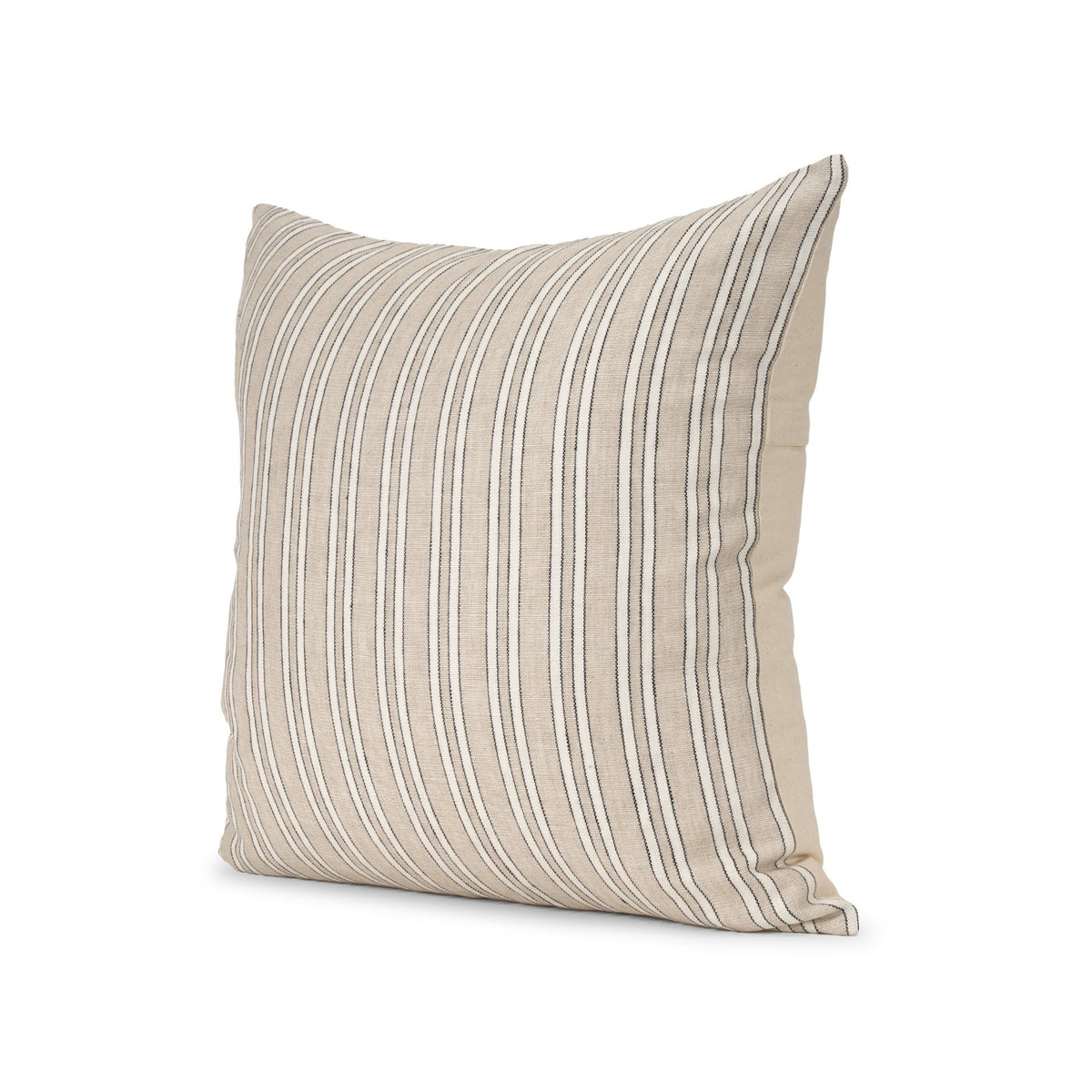 Jaxon Beige/Black Striped Cotton-Linen Pillow (min order qty 2)-Decorative Pillows-DECOROLALA