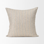 Jaxon Beige/Black Striped Cotton-Linen Pillow (min order qty 2)-Decorative Pillows-DECOROLALA