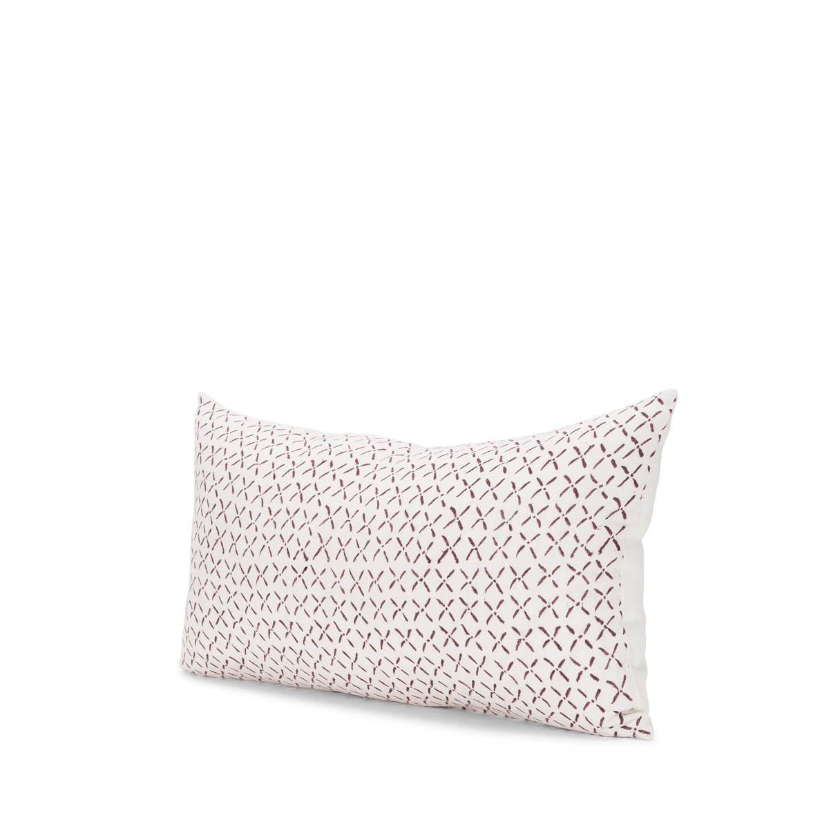 Jayden Cream Merlot Print Linen Lumbar Pillow Cover (min order qty 2)-Decorative Pillows-DECOROLALA