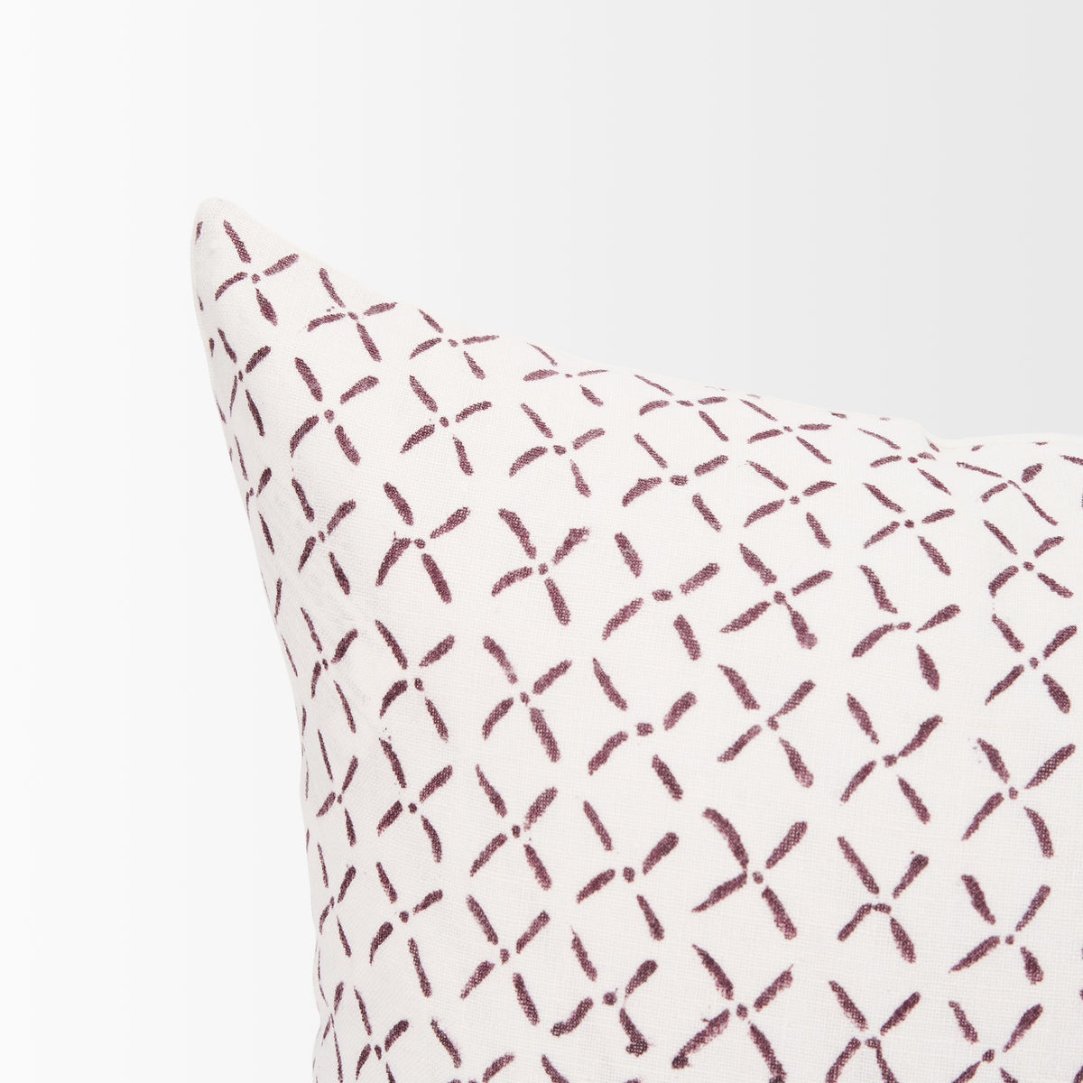 Jayden Cream Merlot Print Linen Lumbar Pillow Cover (min order qty 2)-Decorative Pillows-DECOROLALA