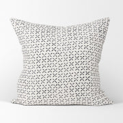 Jayden Cream Linen Square Pillow Cover - Black X-Dot (min order qty 2)-Decorative Pillows-DECOROLALA