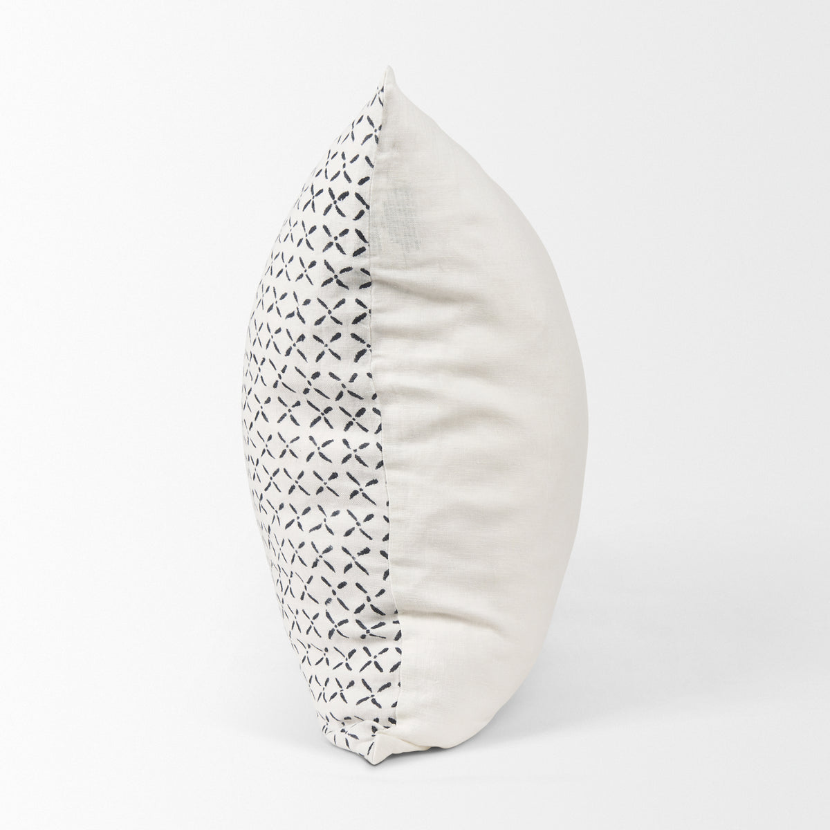 Jayden Cream Linen Square Pillow Cover - Black X-Dot (min order qty 2)-Decorative Pillows-DECOROLALA