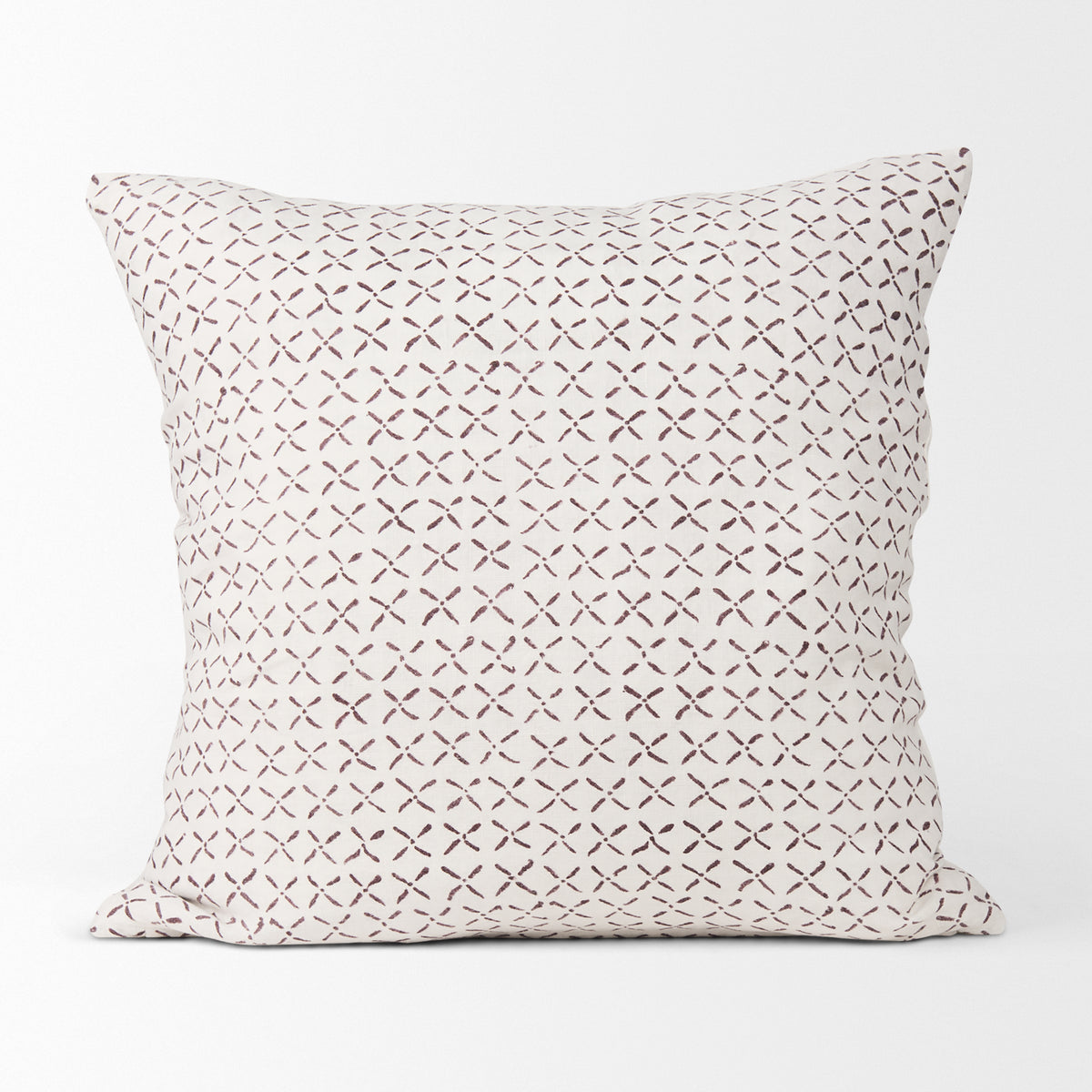 Jayden Cream Linen Pillow Cover Merlot Print (min order qty 2)-Decorative Pillows-DECOROLALA