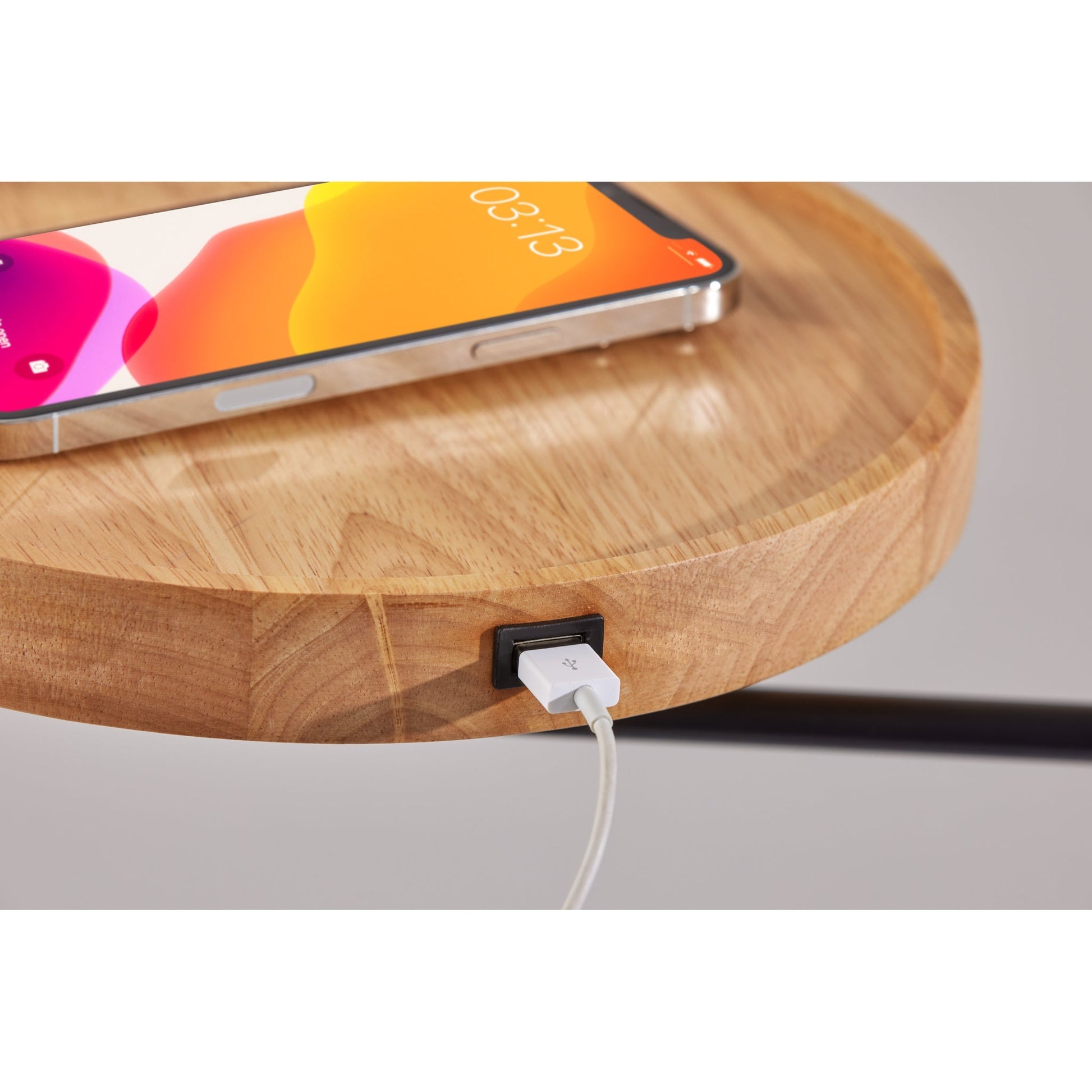 Jeffrey Floor Lamp with Shelf and USB Charging-Lighting-DECOROLALA