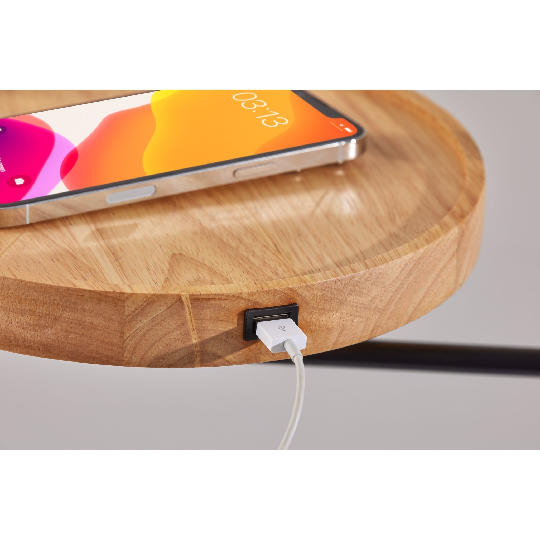 Jeffrey Floor Lamp with Shelf and USB Charging-Lighting-DECOROLALA