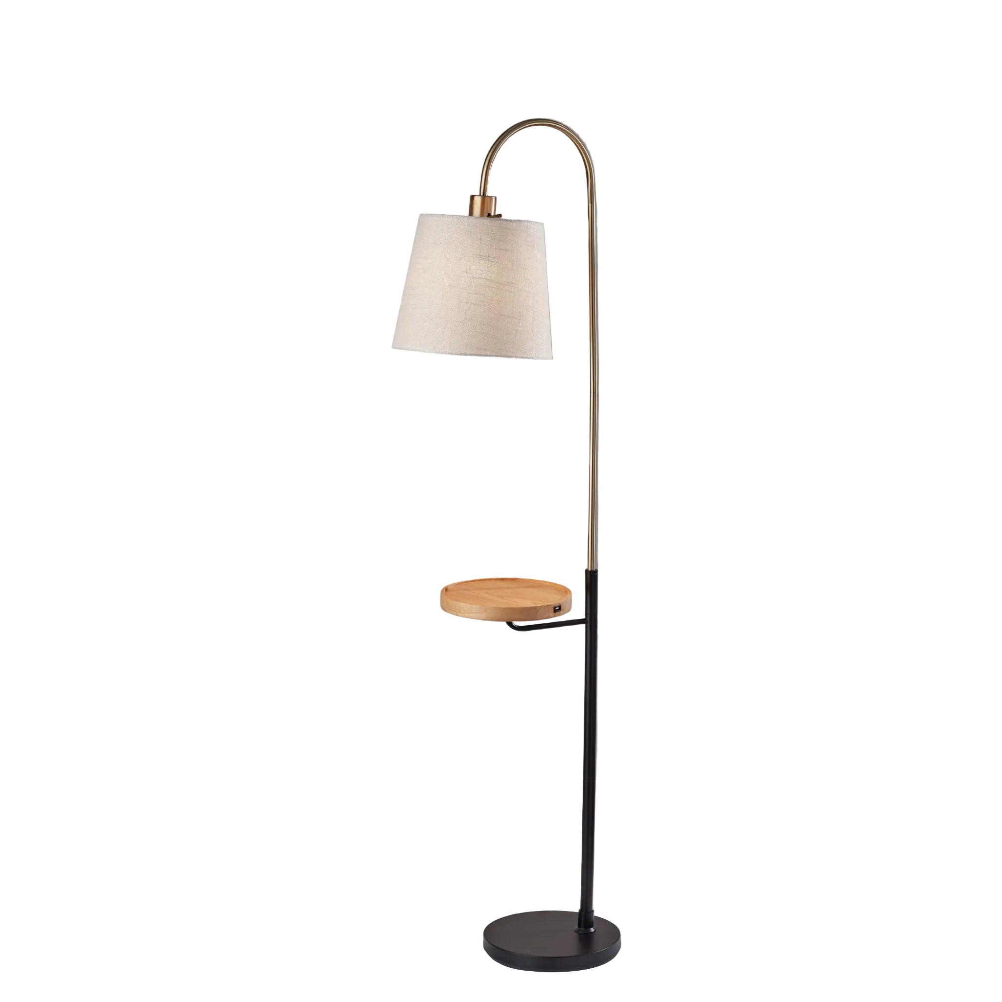 Jeffrey Floor Lamp with Shelf and USB Charging-Lighting-DECOROLALA