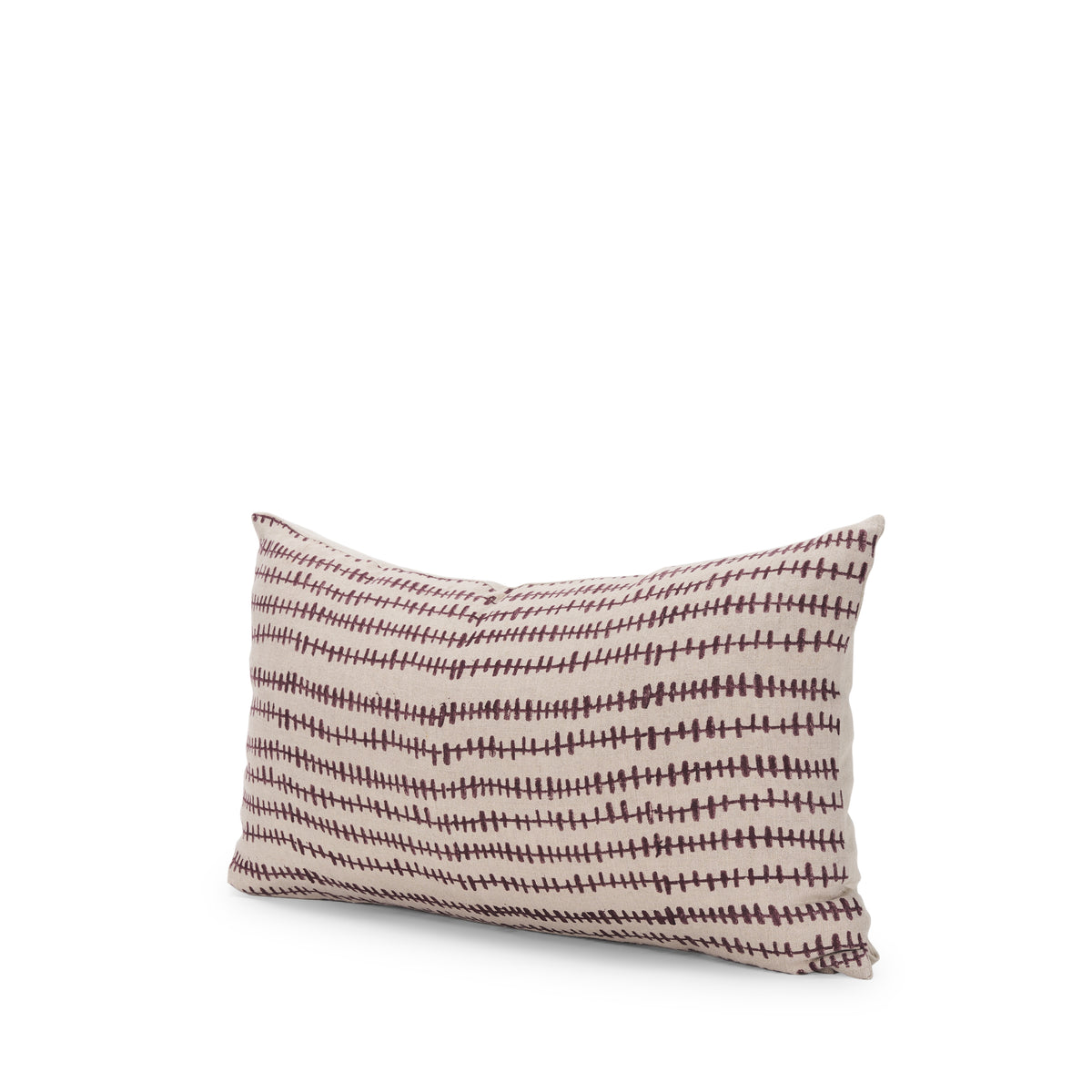 Jenna Linen Lumbar Pillow Cover - Beige Merlot (min order qty 2)-Decorative Pillows-DECOROLALA
