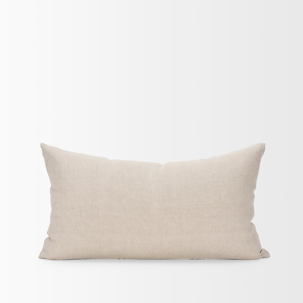 Jenna Linen Lumbar Pillow Cover - Beige Merlot (min order qty 2)-Decorative Pillows-DECOROLALA