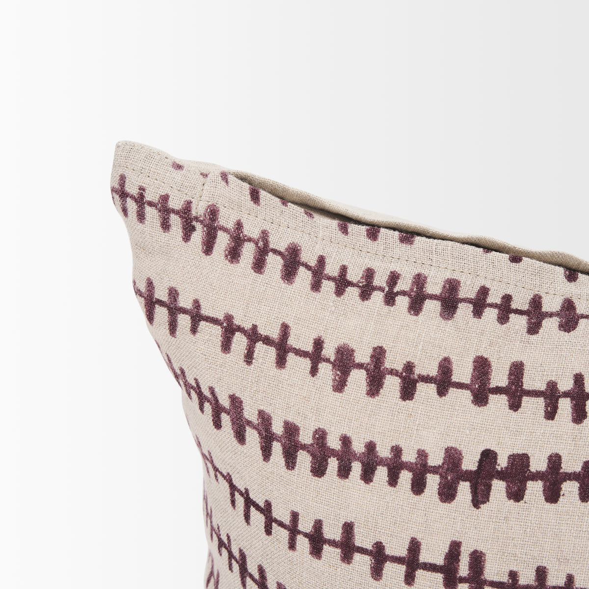 Jenna Linen Lumbar Pillow Cover - Beige Merlot (min order qty 2)-Decorative Pillows-DECOROLALA