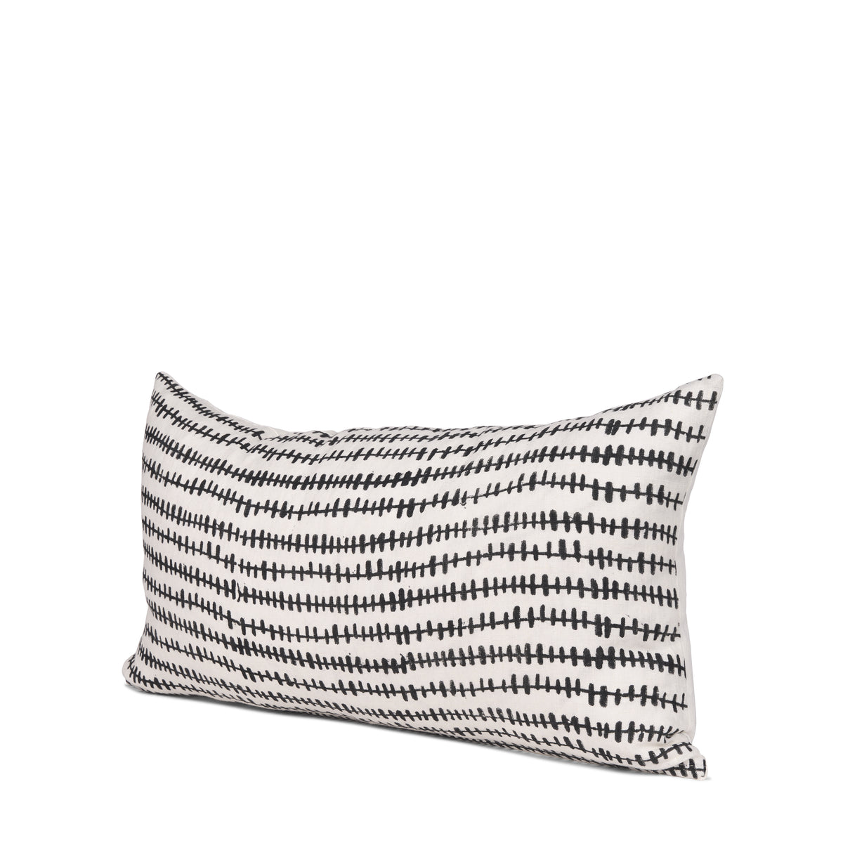 Jenna Cream and Black Linen Lumbar Pillow Cover (min order qty 2)-Decorative Pillows-DECOROLALA