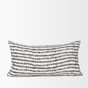 Jenna Cream and Black Linen Lumbar Pillow Cover (min order qty 2)-Decorative Pillows-DECOROLALA
