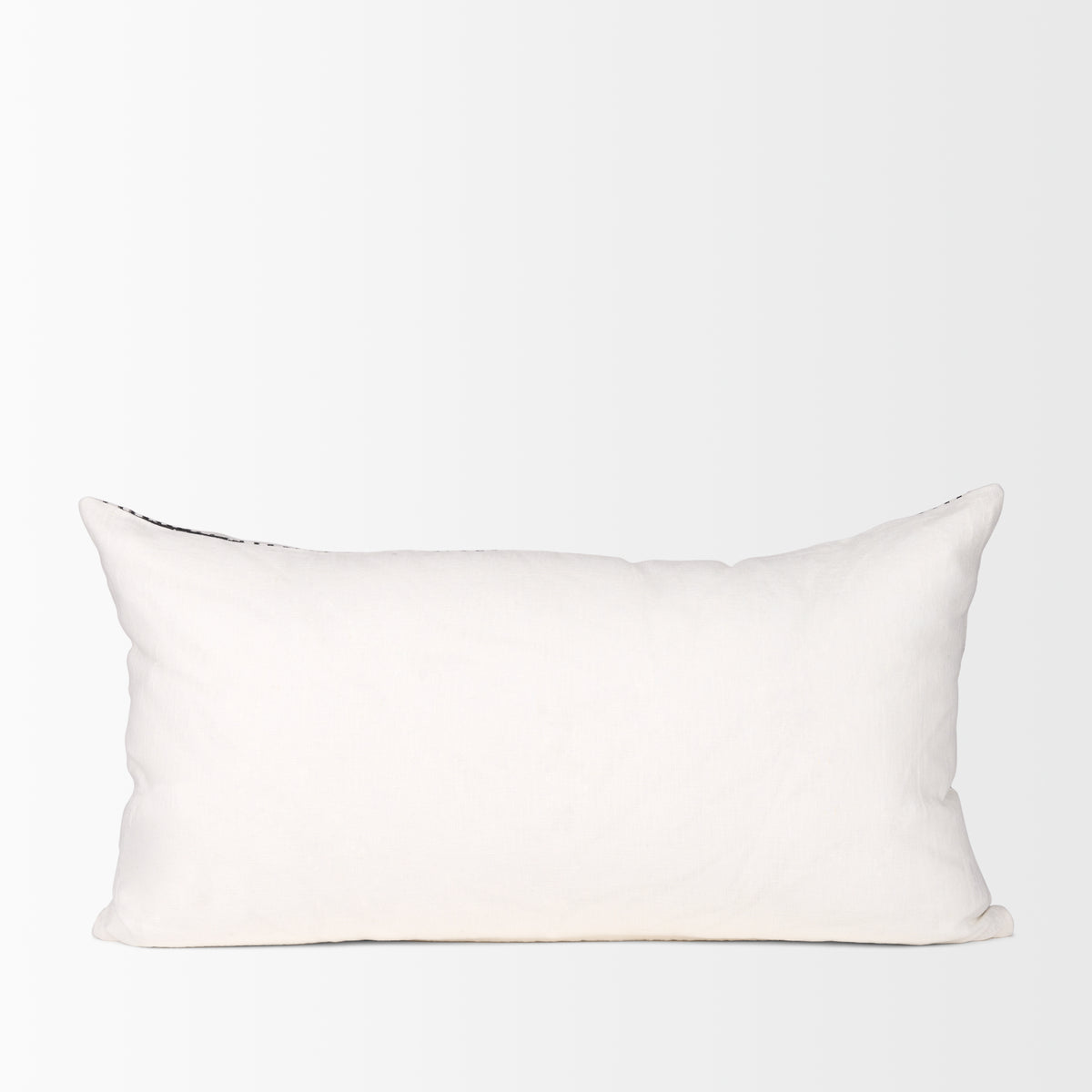 Jenna Cream and Black Linen Lumbar Pillow Cover (min order qty 2)-Decorative Pillows-DECOROLALA