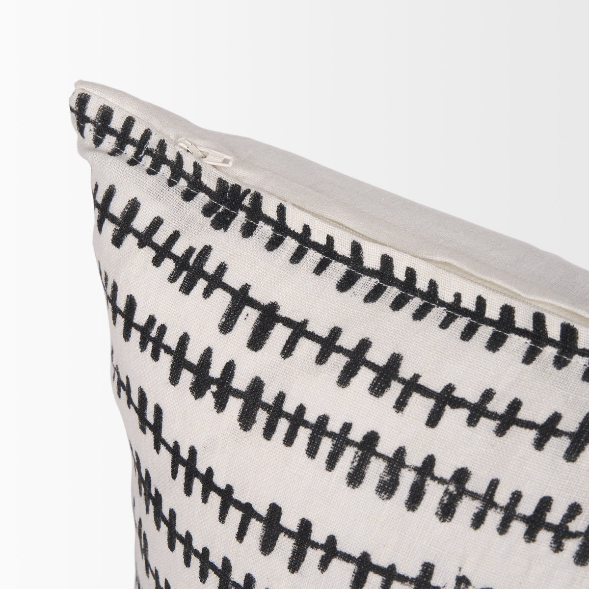 Jenna Cream and Black Linen Lumbar Pillow Cover (min order qty 2)-Decorative Pillows-DECOROLALA