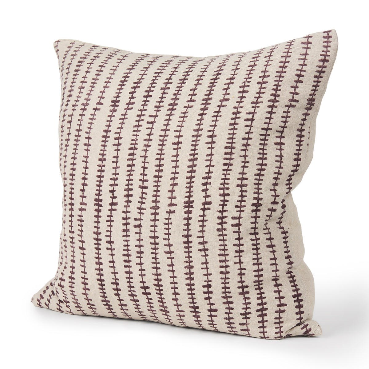 Jenna Linen Pillow Cover - Beige Merlot Print (min order qty 2)-Decorative Pillows-DECOROLALA