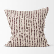 Jenna Linen Pillow Cover - Beige Merlot Print (min order qty 2)-Decorative Pillows-DECOROLALA