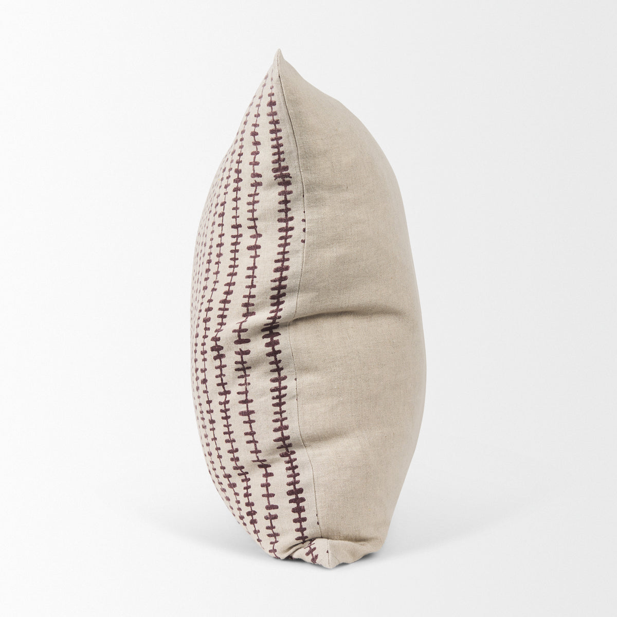 Jenna Linen Pillow Cover - Beige Merlot Print (min order qty 2)-Decorative Pillows-DECOROLALA