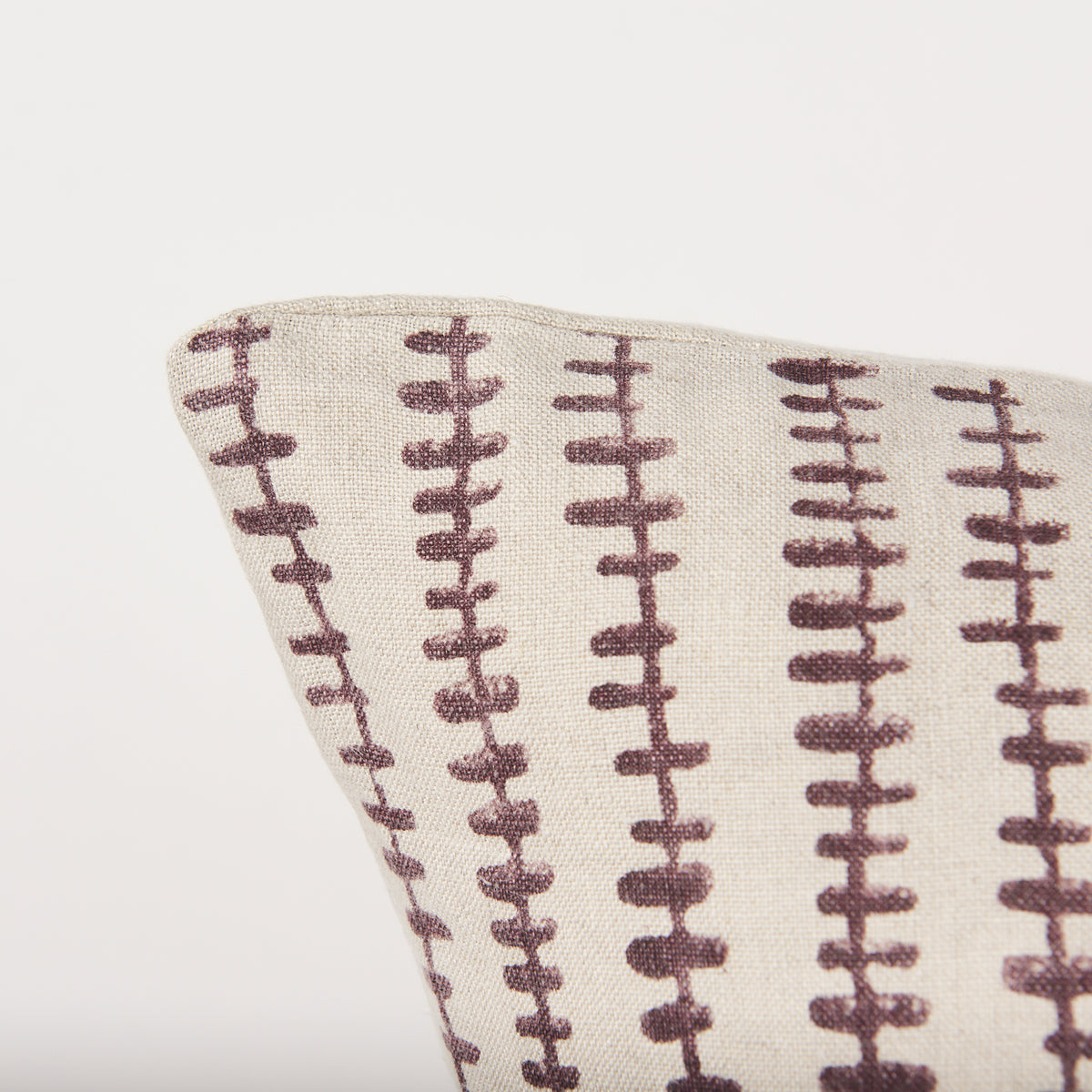 Jenna Linen Pillow Cover - Beige Merlot Print (min order qty 2)-Decorative Pillows-DECOROLALA